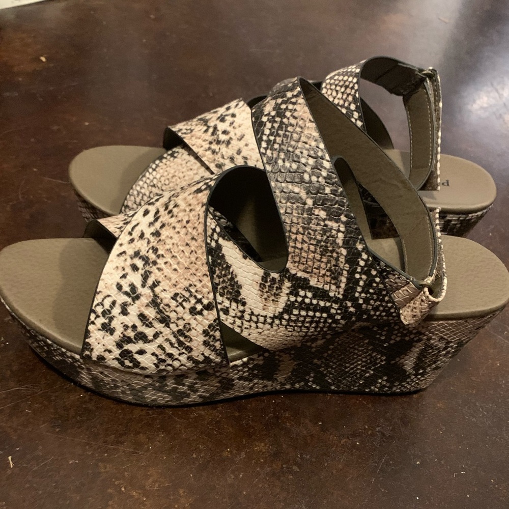 Pierre Dumas Snakeskin Wedges